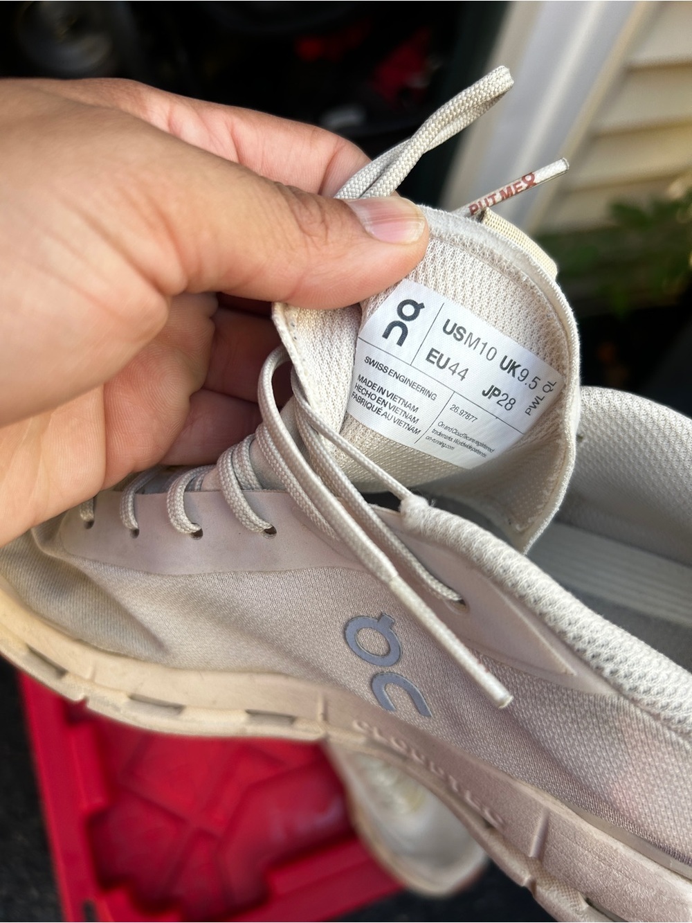 On Cloudnova Men’s Sneakers in Cream with Tan Accents - Picture 4 of 5